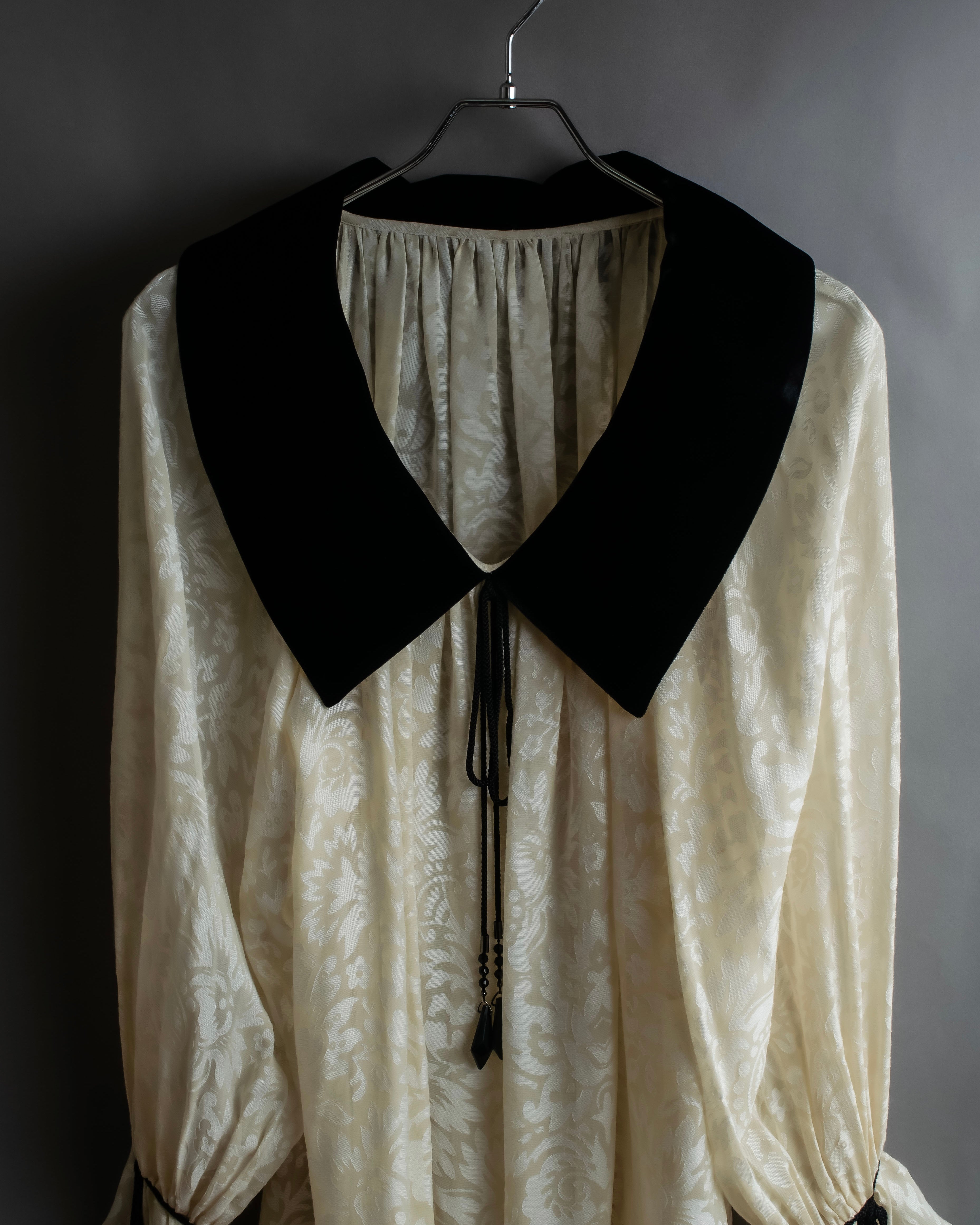 "Christian Dior" Jacquard balloon sleeve dress pullover