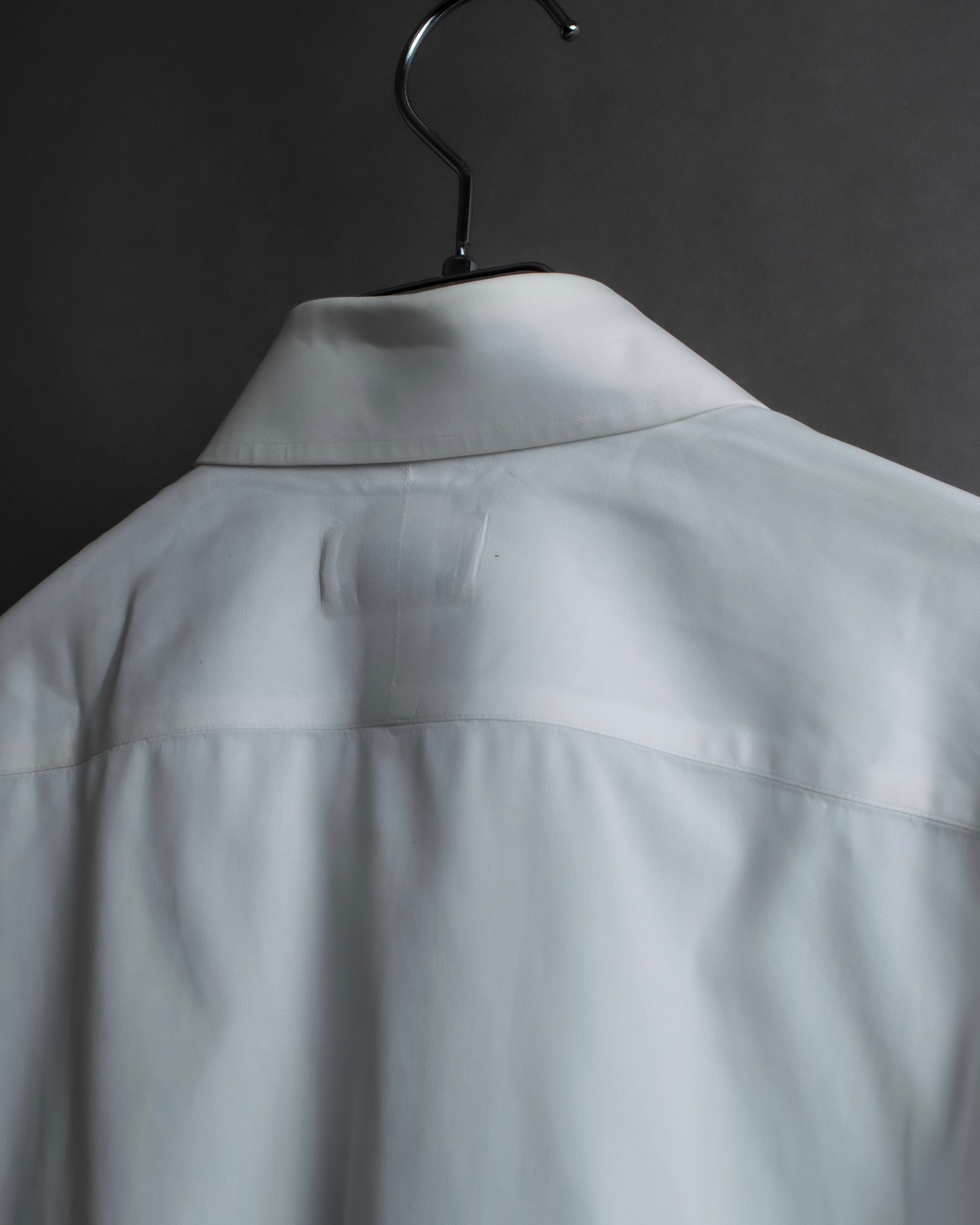 "HERMES" Yoke switching design white cotton shirt
