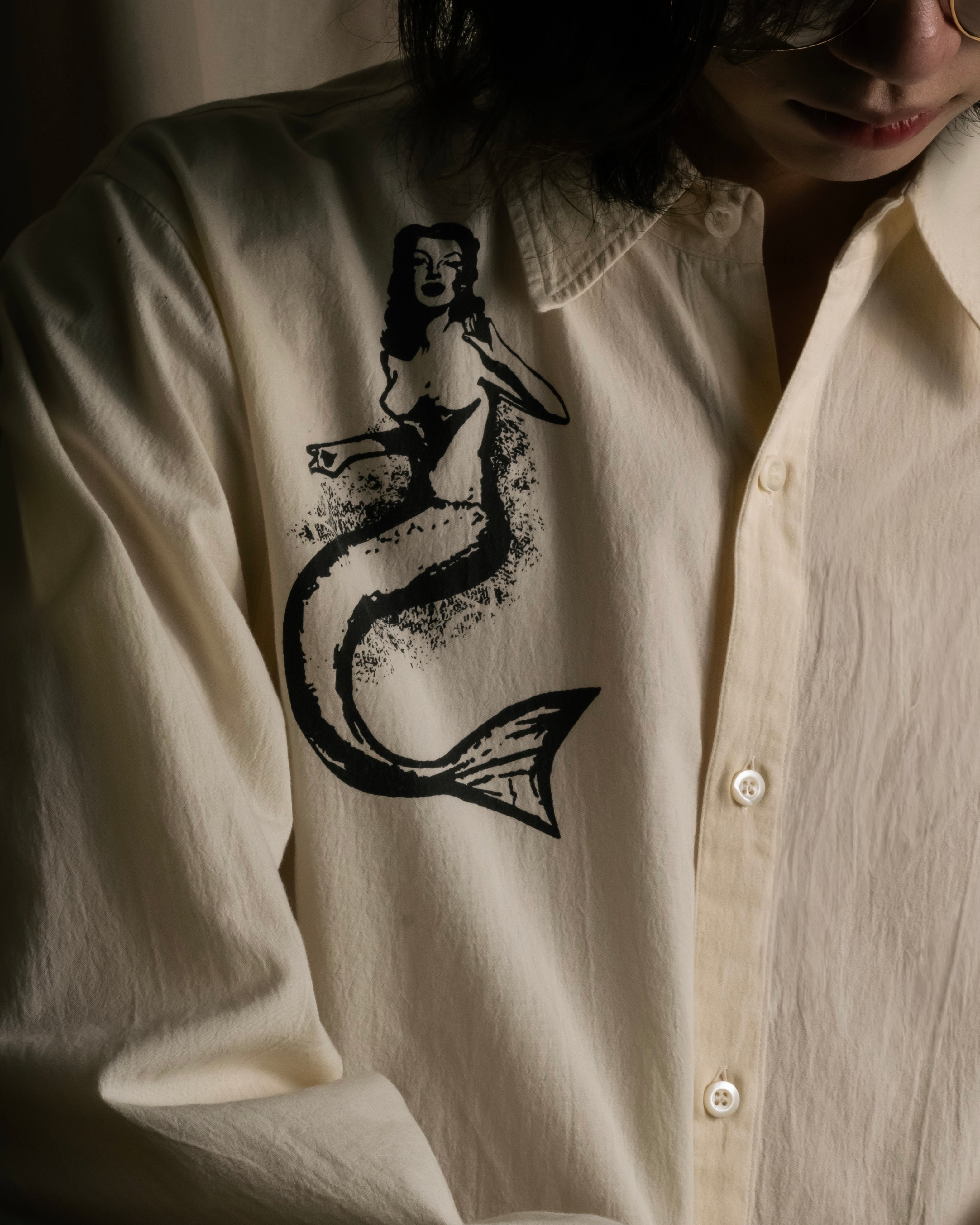 "PRADA" 22SS Sea fable motif print oversized shirt