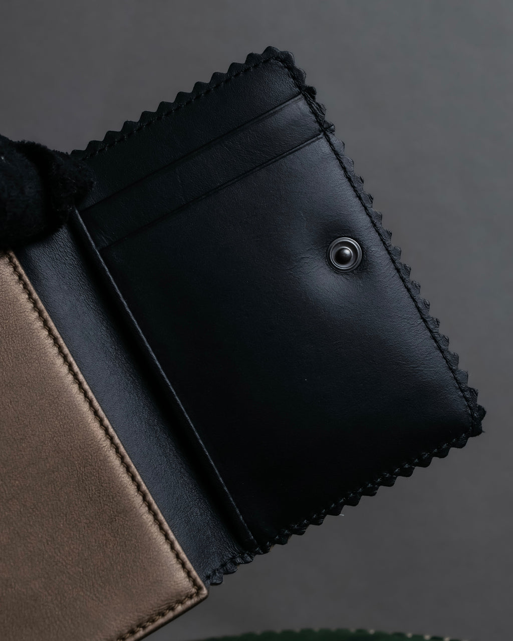 "LOEWE" Logo engraved leather card case