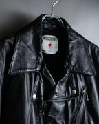 "MOSCHINO" Box silhouette leather double rider jacket