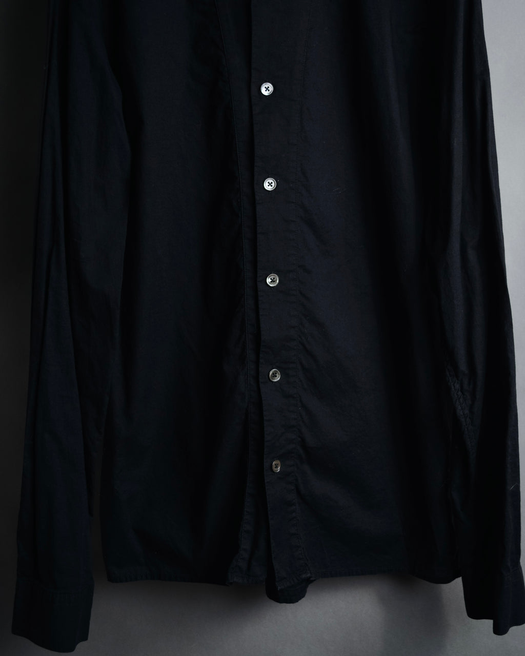"ANN DEMEULEMEESTER" 01’s-05’s Poetically cut band collar cotton shirt