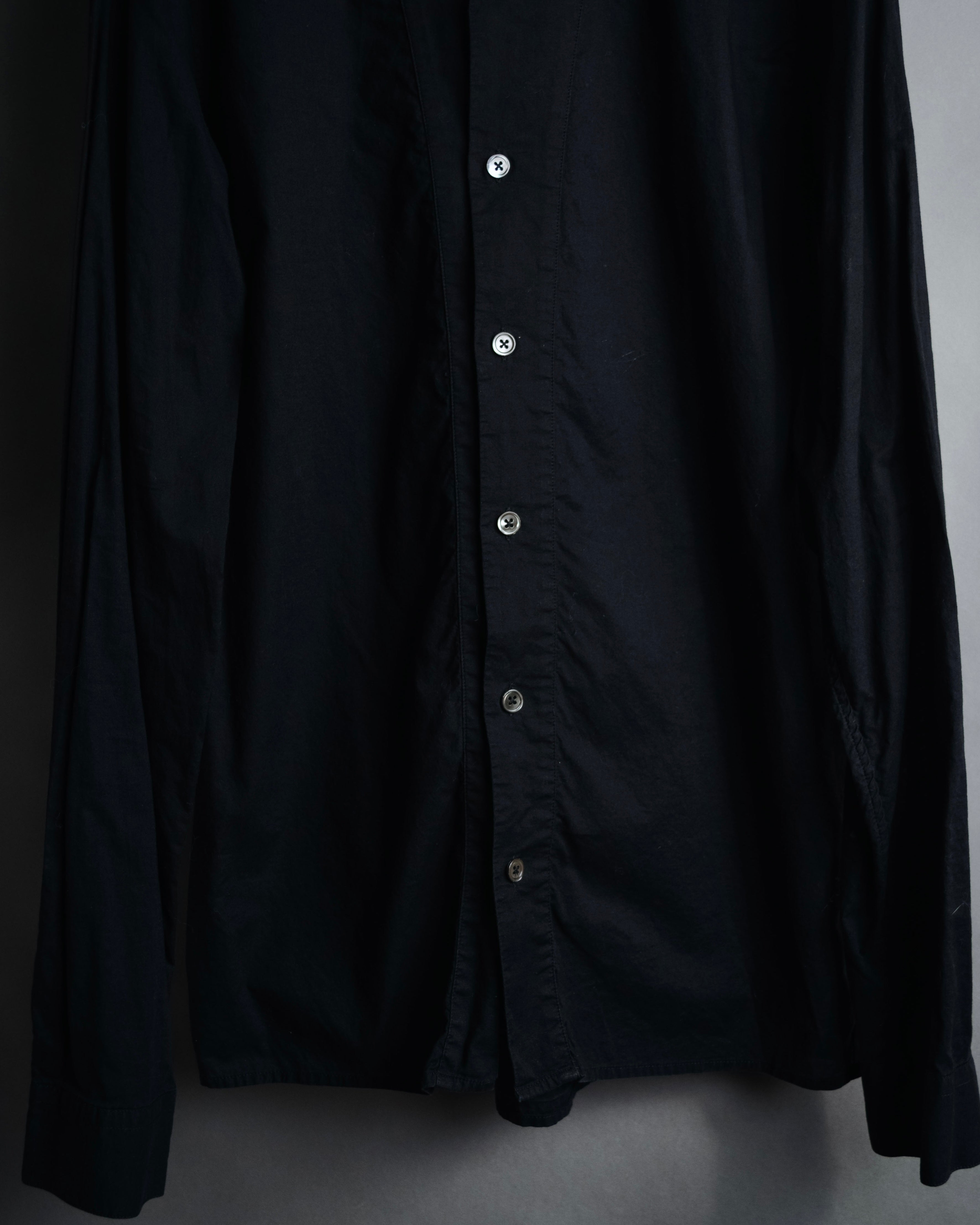 "ANN DEMEULEMEESTER" 01’s-05’s Poetically cut band collar cotton shirt