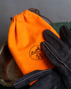 "HERMES" H motif design suede leather gloves