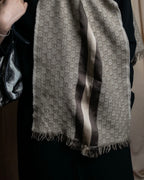 "GUCCI" GG monogram logo pattern fringe design stole