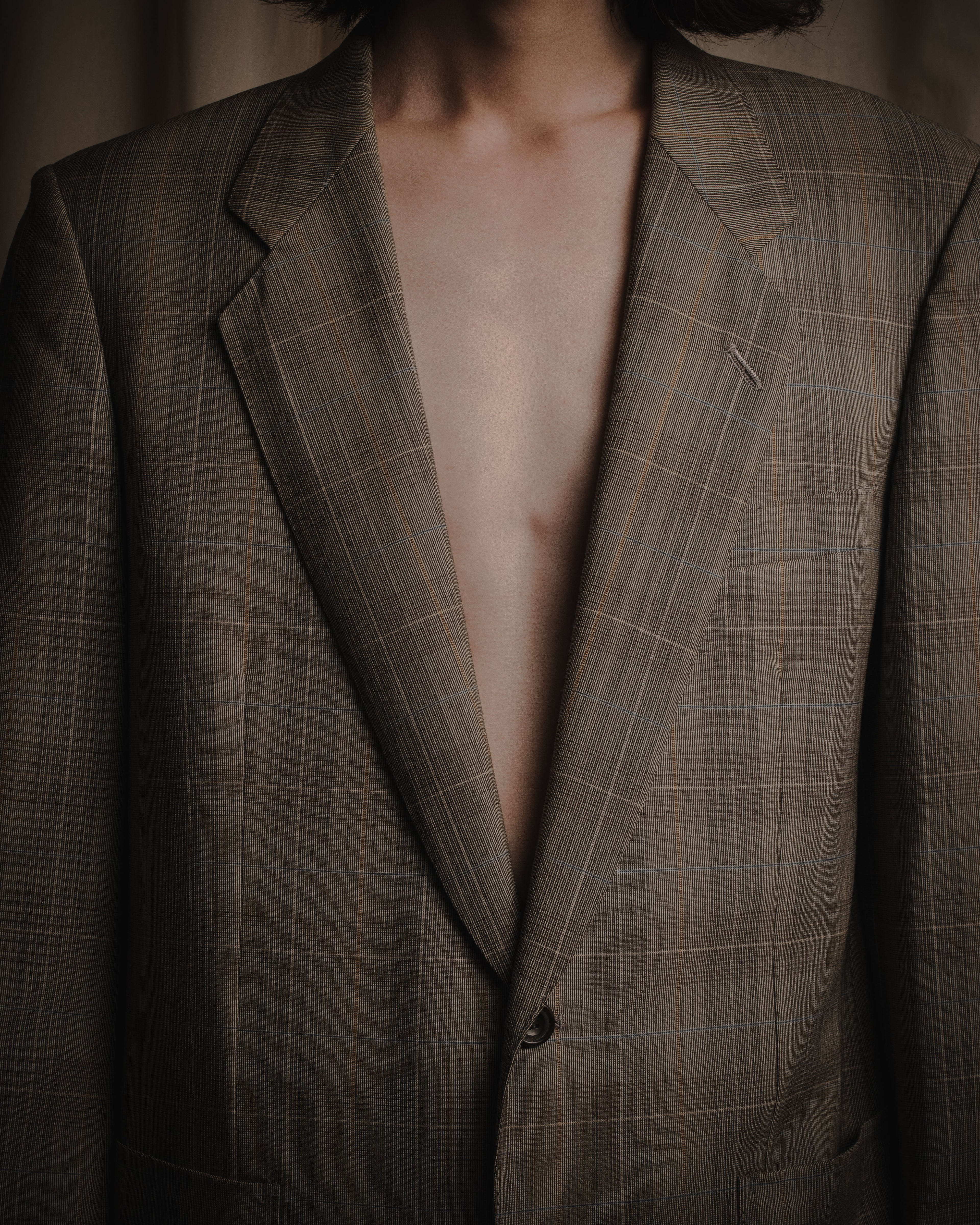 "BALENCIAGA" Windowpane checked tailored blazer