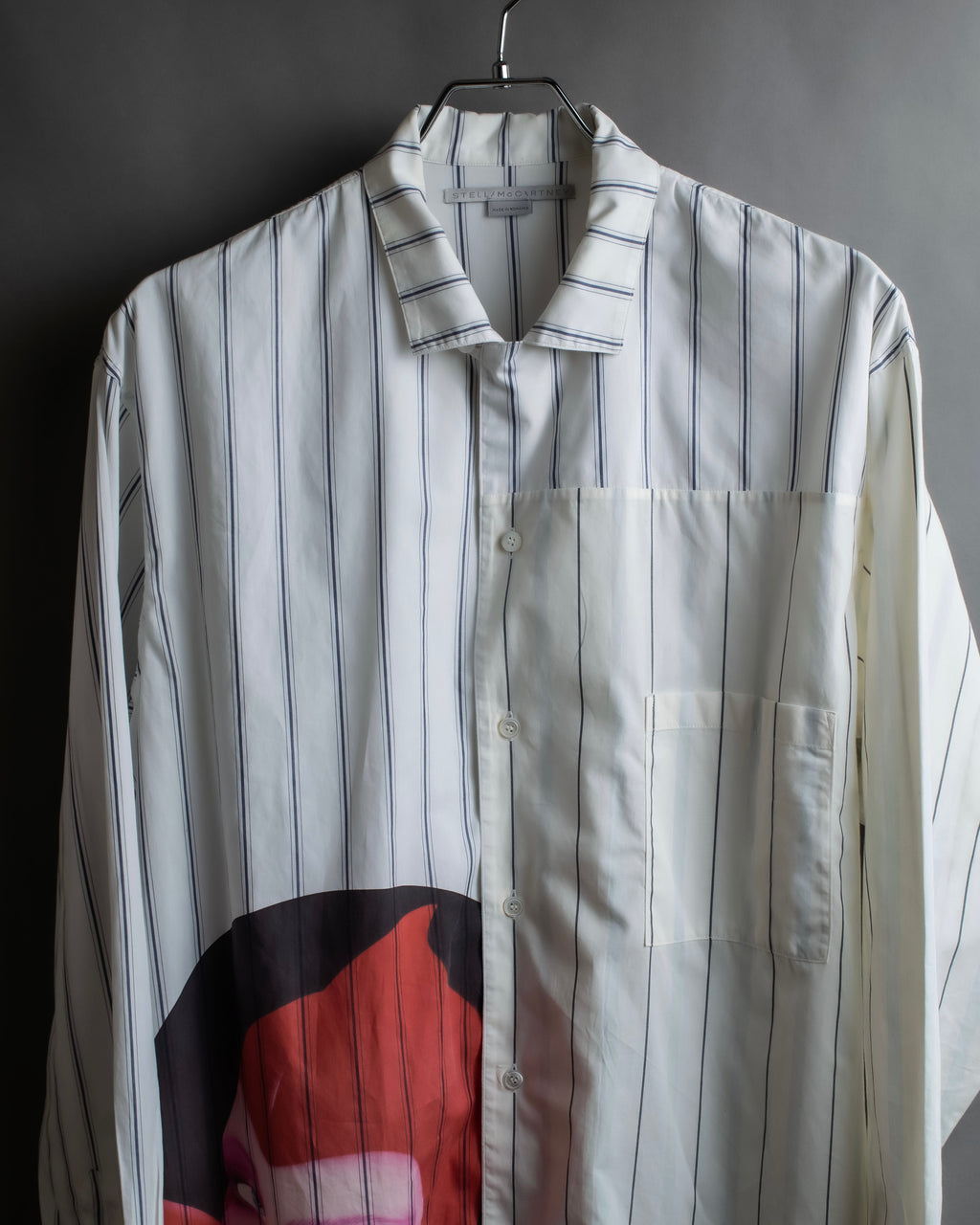 "STELLA McCARTNEY" 18SS Drag queen graphic design stripe shirt
