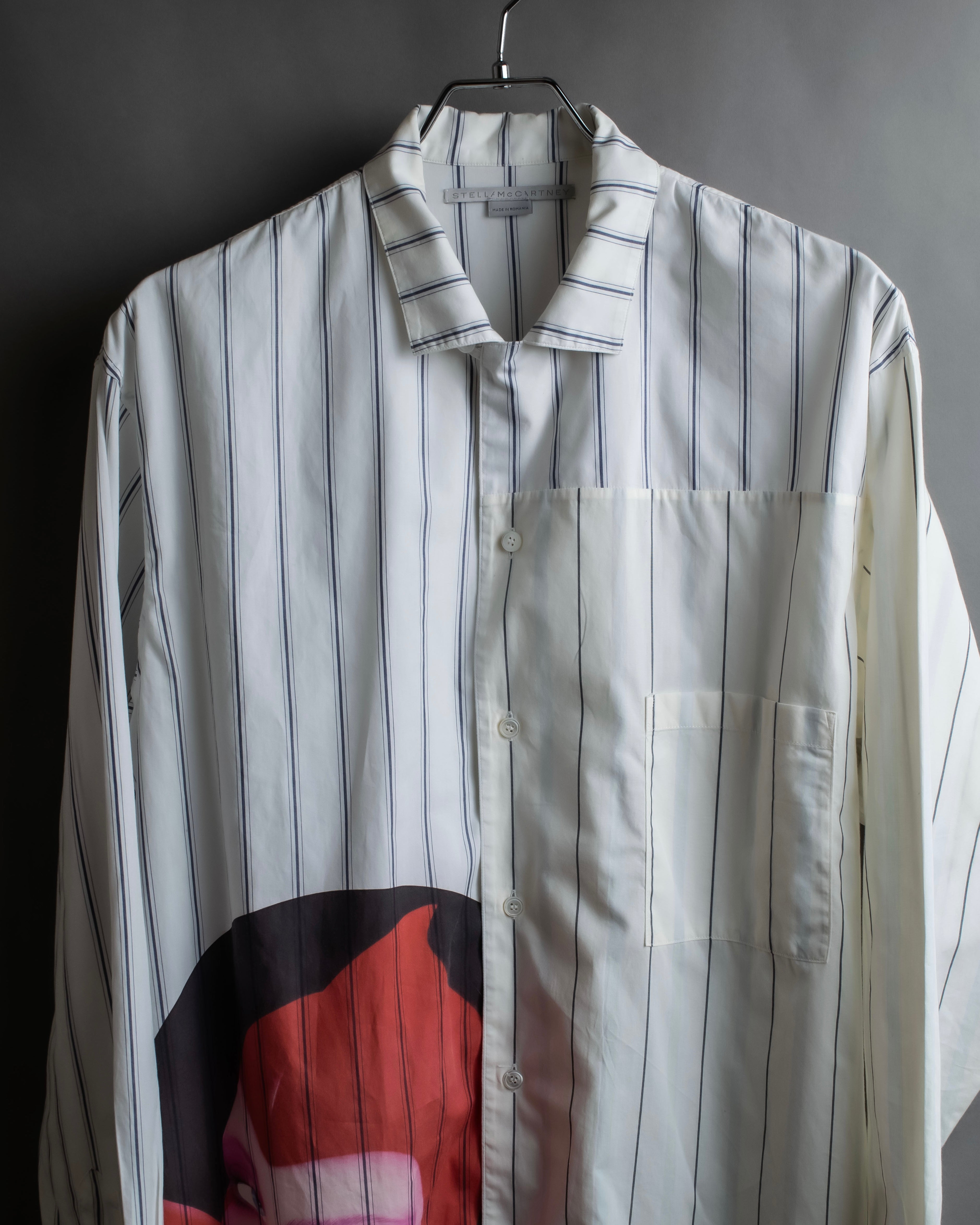"STELLA McCARTNEY" 18SS Drag queen graphic design stripe shirt