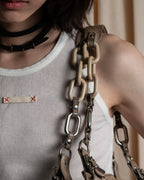 "BALENCIAGA" Three-way chain leather shoulder bag