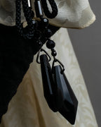 "Christian Dior" Jacquard balloon sleeve dress pullover