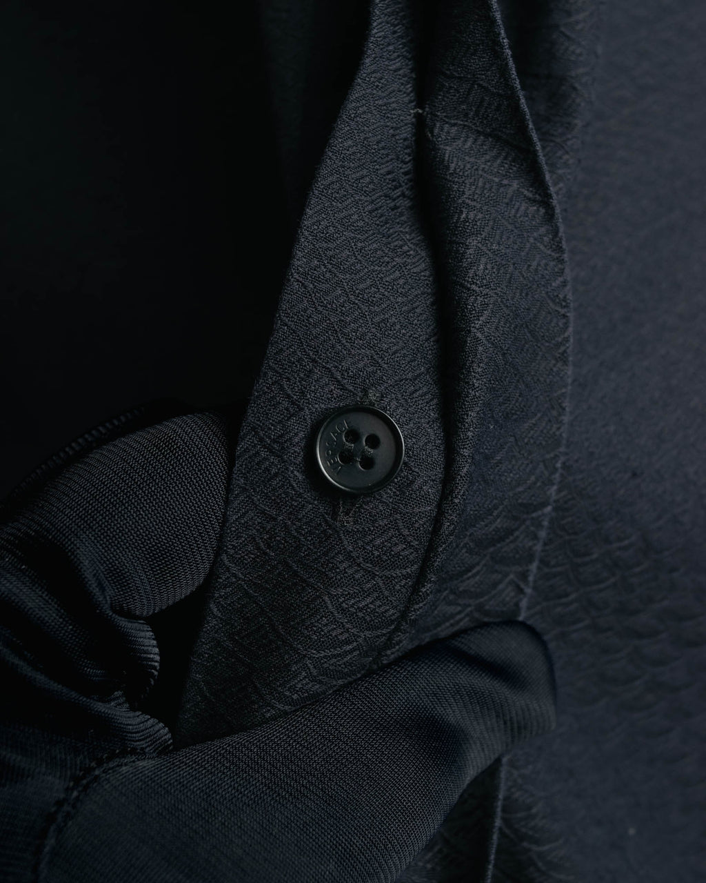 "GIANNI VERSACE" 80's-90's Dark jacquard long sleeve shirt