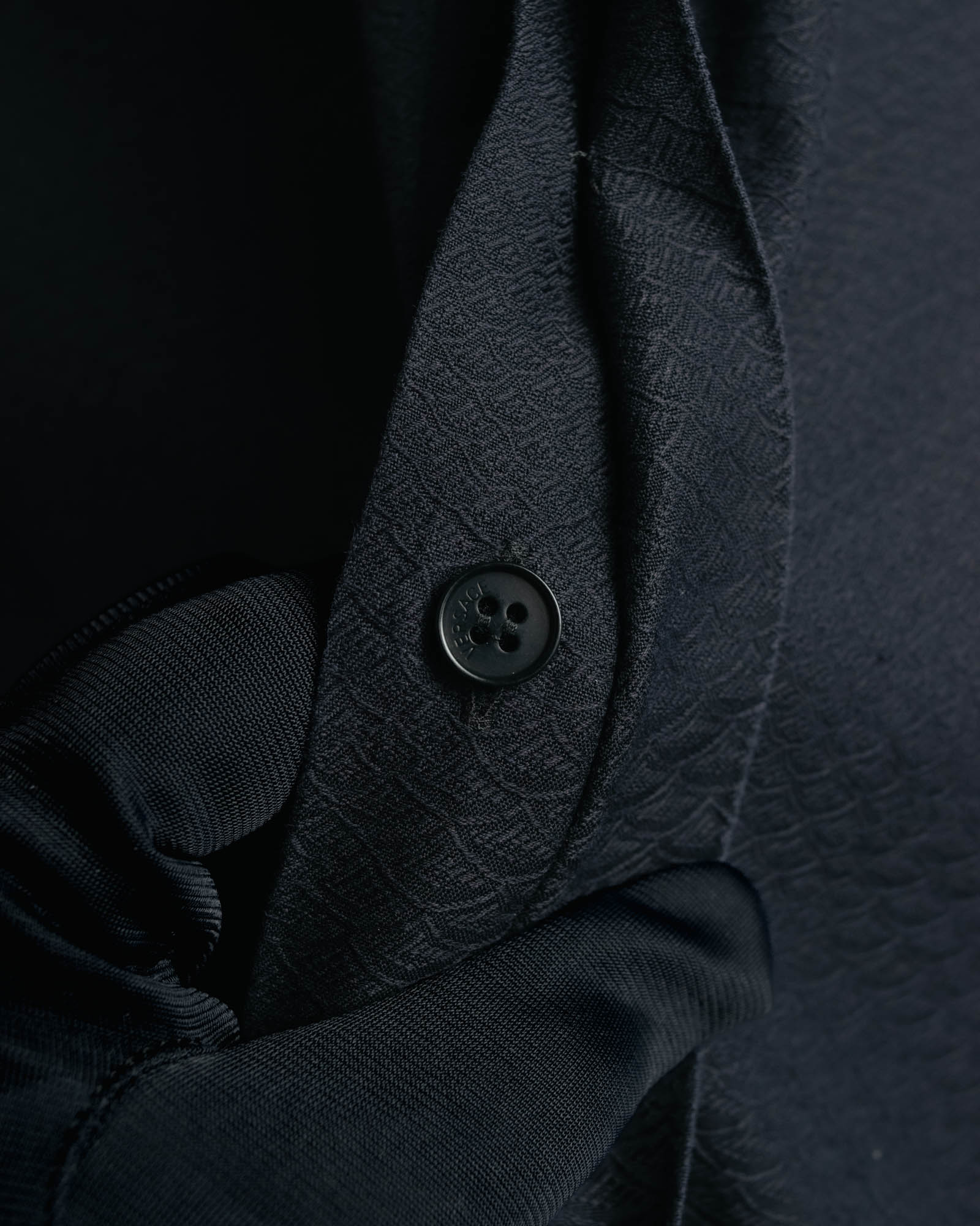 "GIANNI VERSACE" 80's-90's Dark jacquard long sleeve shirt