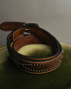 "ARIAT" 00's-10's Studded tooled leather western belt