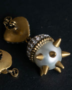 "GUCCI" Strawberry＆spike motif rhinestone earrings