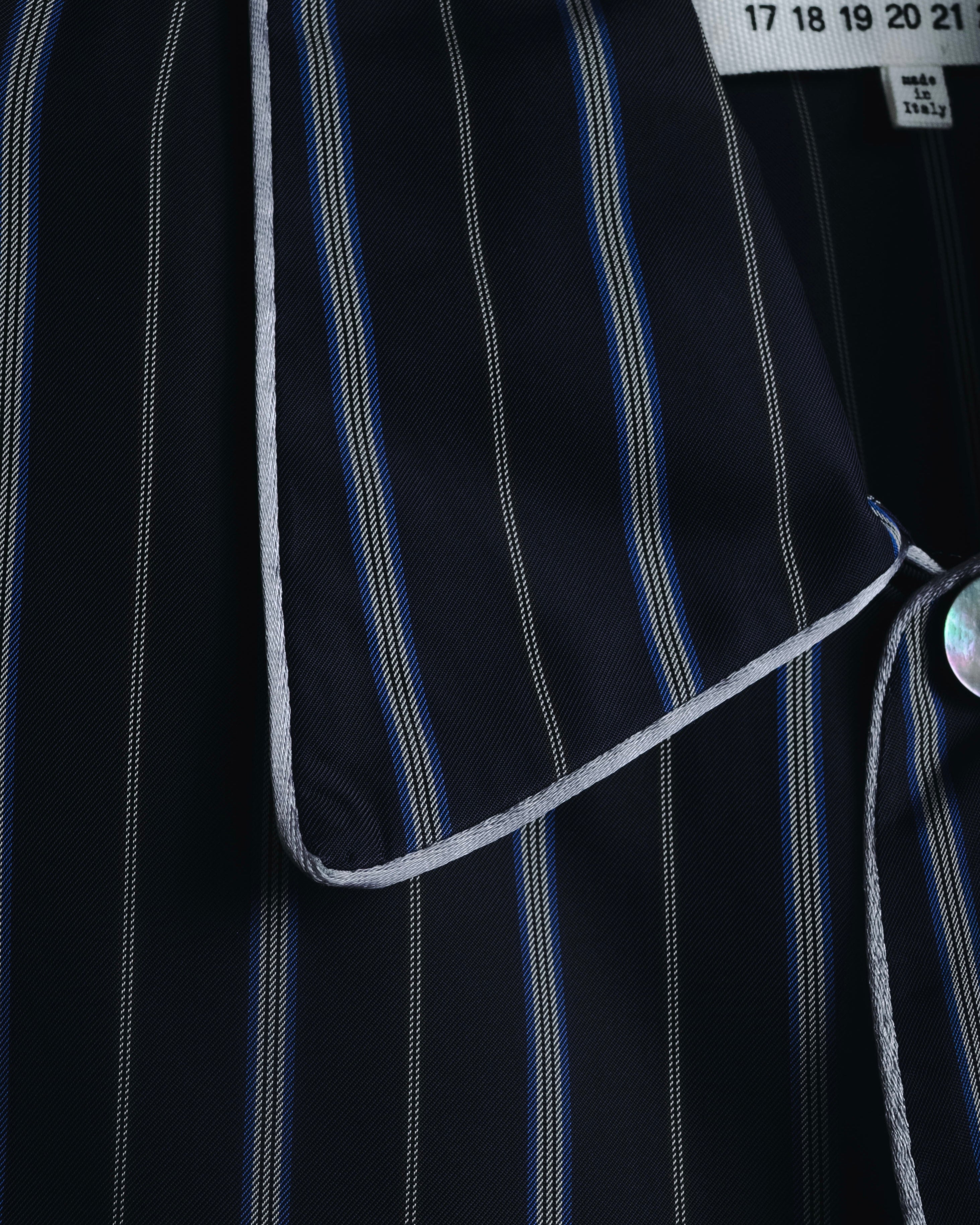 "Maison Margiela" 2021AW piped striped lounge shirt