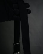 “GUCCI” 90’s-00’s Utility chic canvas shoulder bag with twin pockets