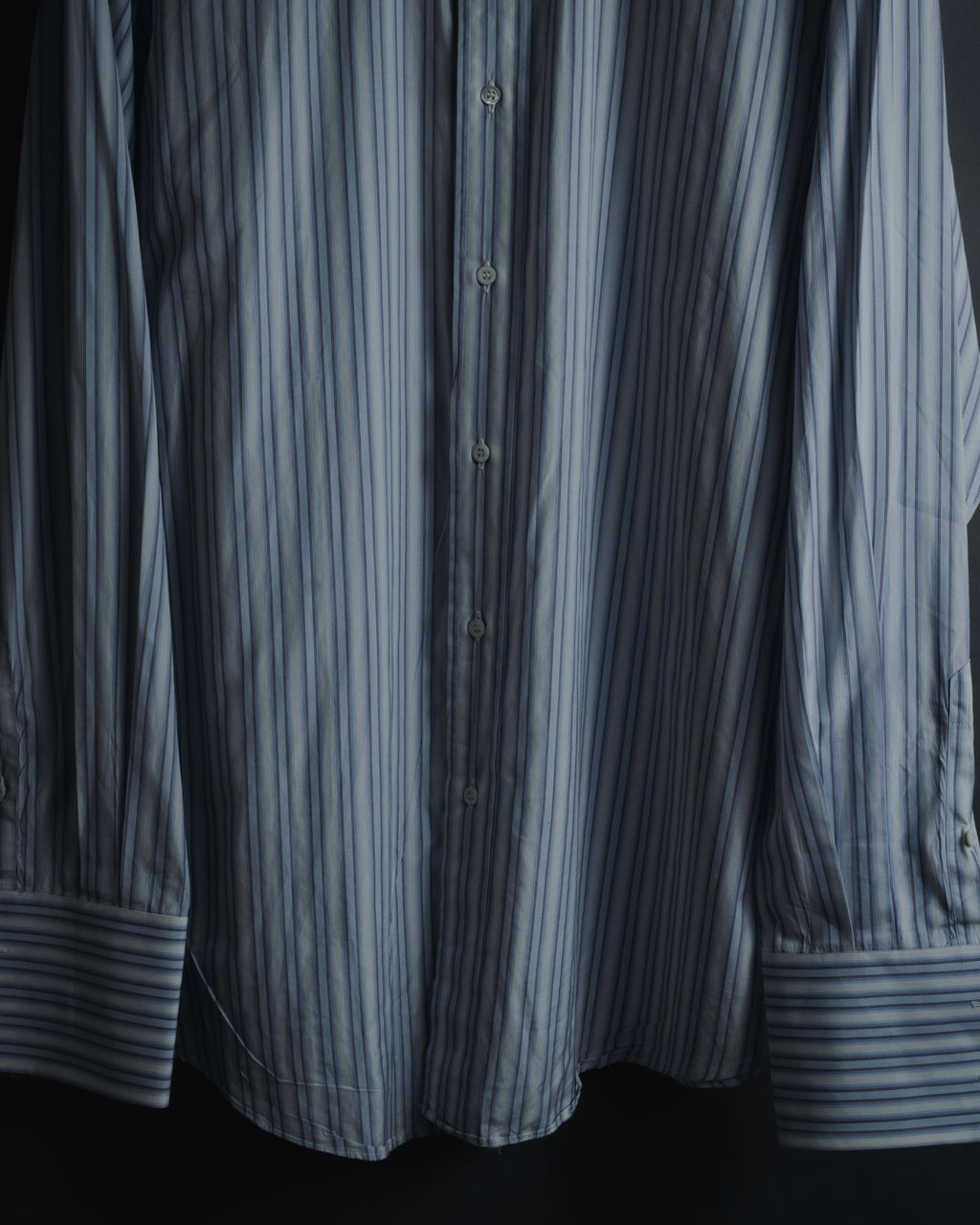 "GUCCI" Striped Spread Collar Shirt with Contrast Cuffs