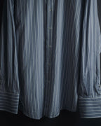 "GUCCI" Striped Spread Collar Shirt with Contrast Cuffs