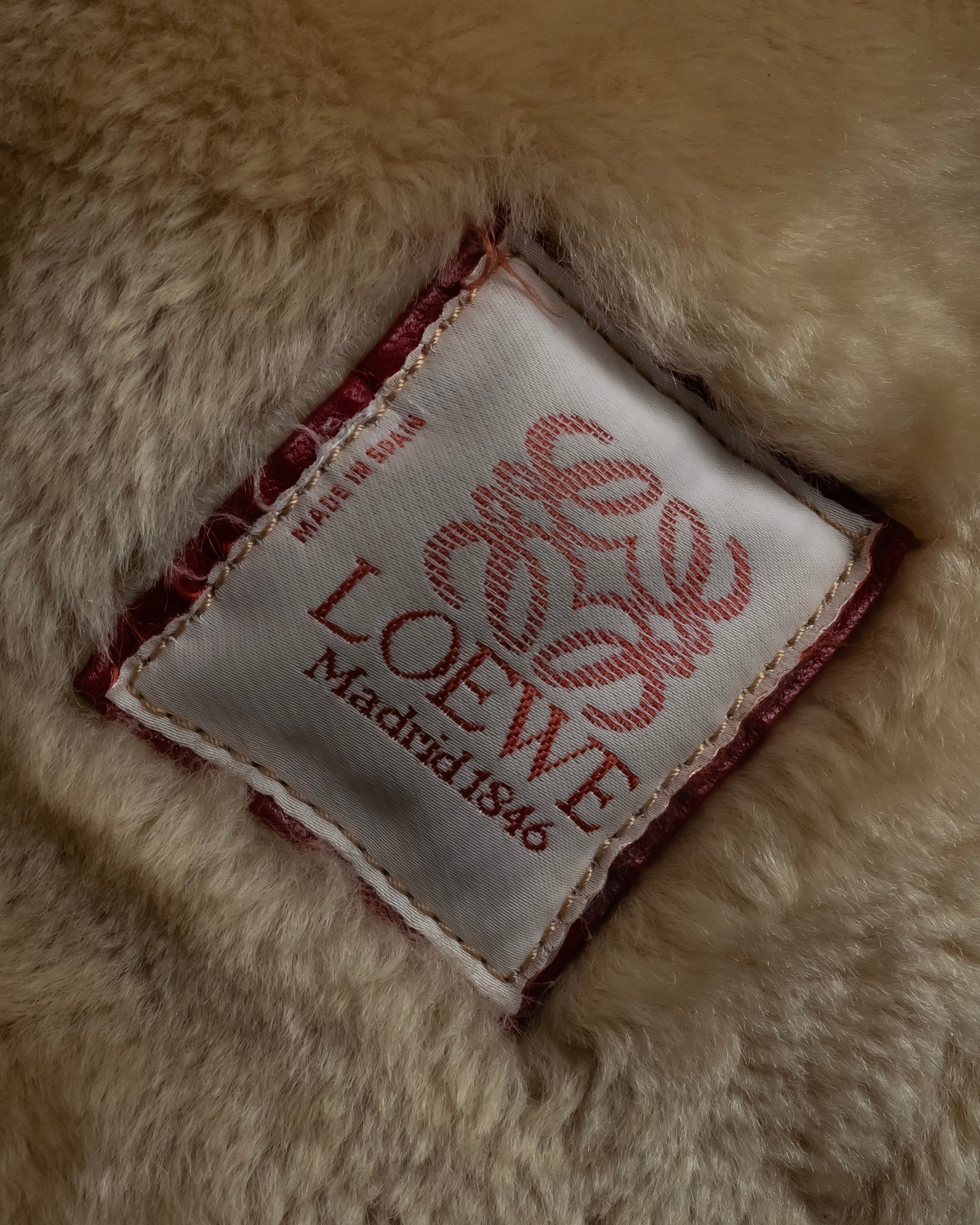 "LOEWE" 90's Panel-switched design mouton shearling coat