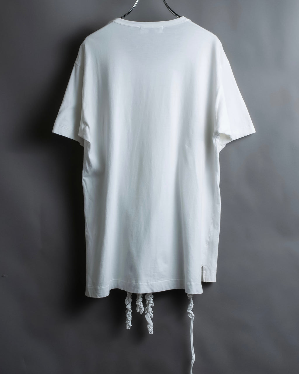 "Yohji Yamamoto POUR HOMME" Long ruffle design soft cotton T-shirt