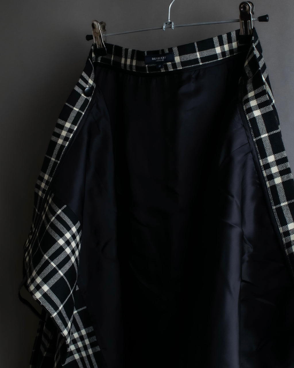 "BURBERRY" Tartan check pleated wrap skirt