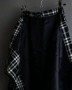 "BURBERRY" Tartan check pleated wrap skirt
