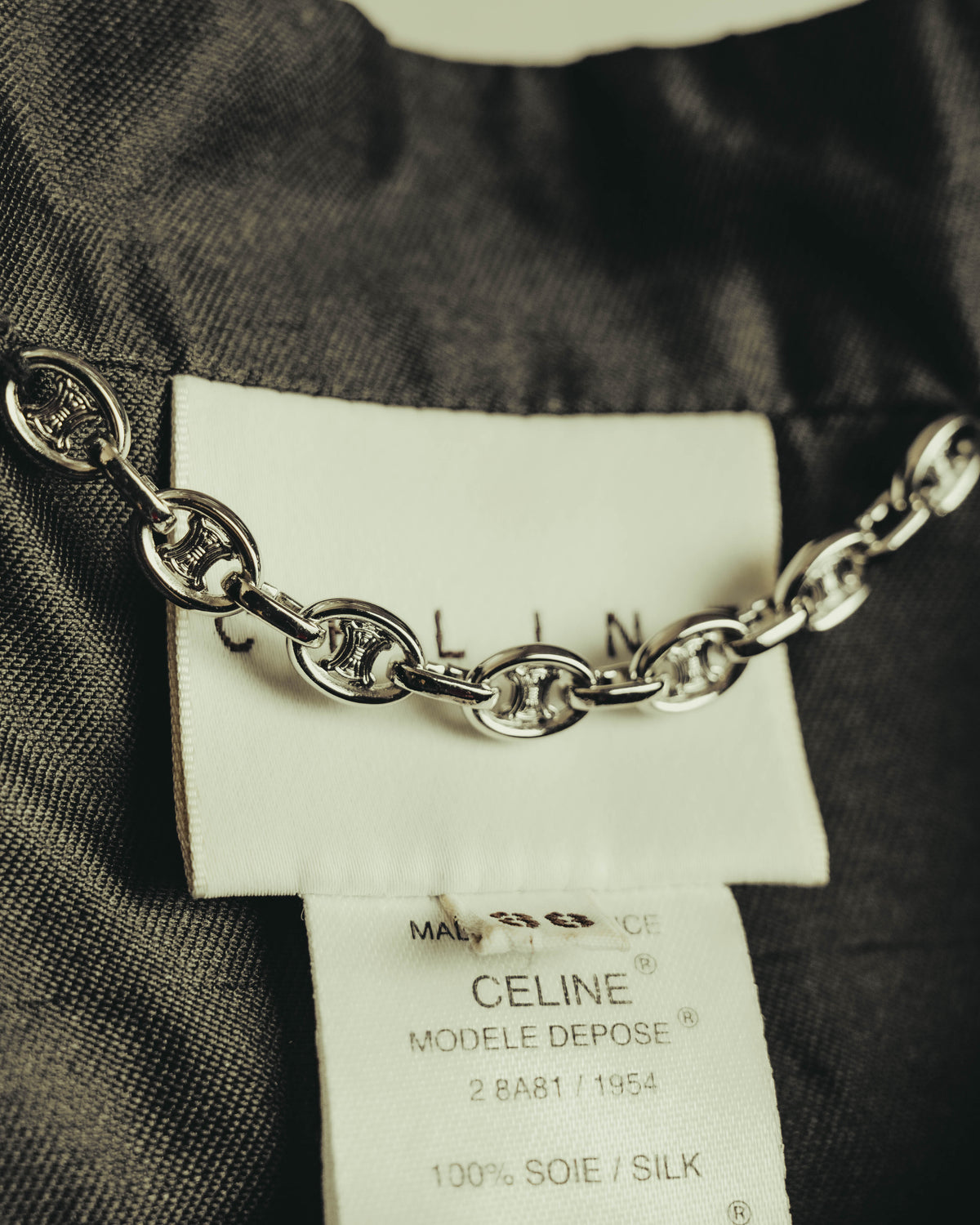 "CELINE" 00's Embellished silk coat