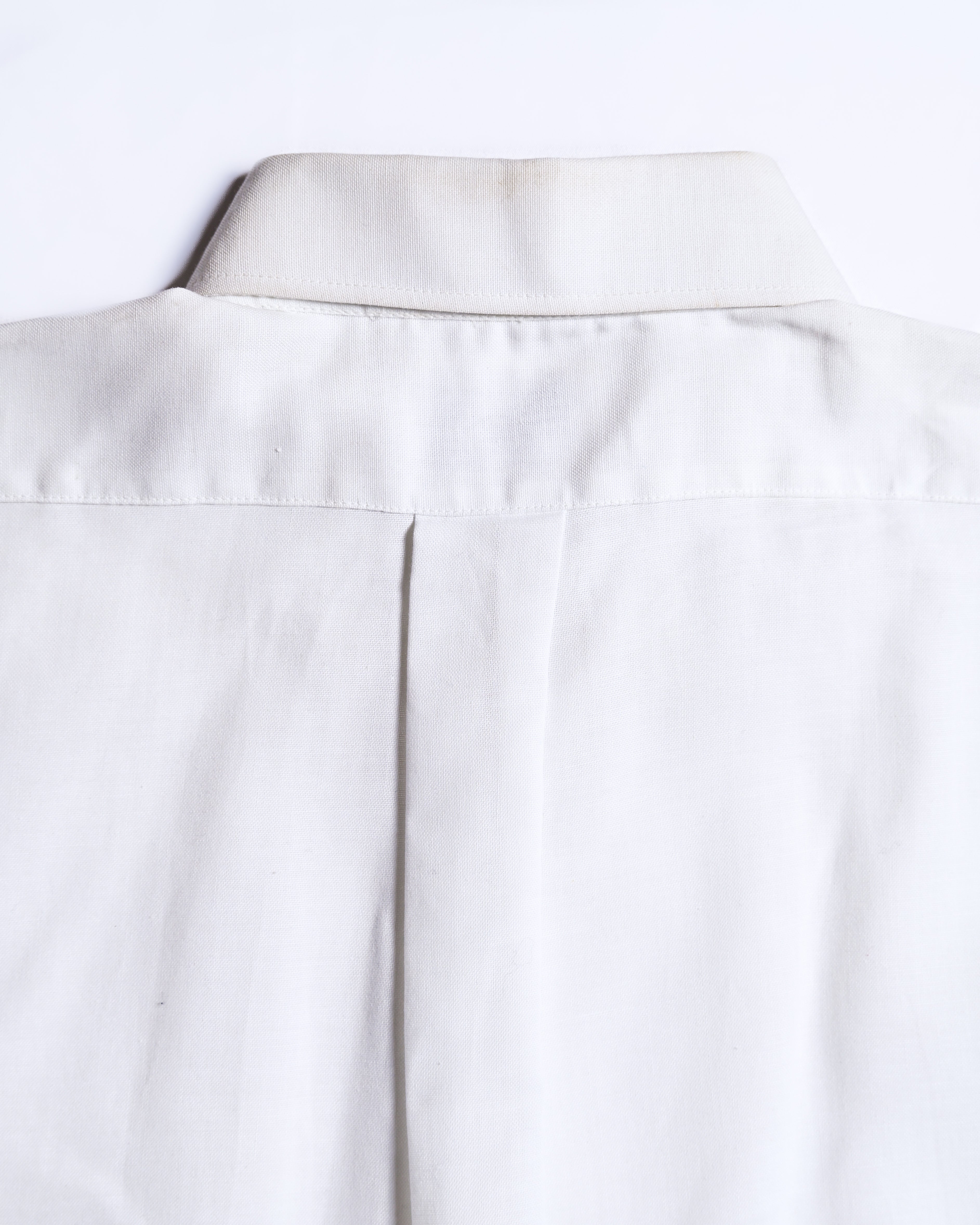 VINTAGE/ Button Down Short Sleeves White Shirt
