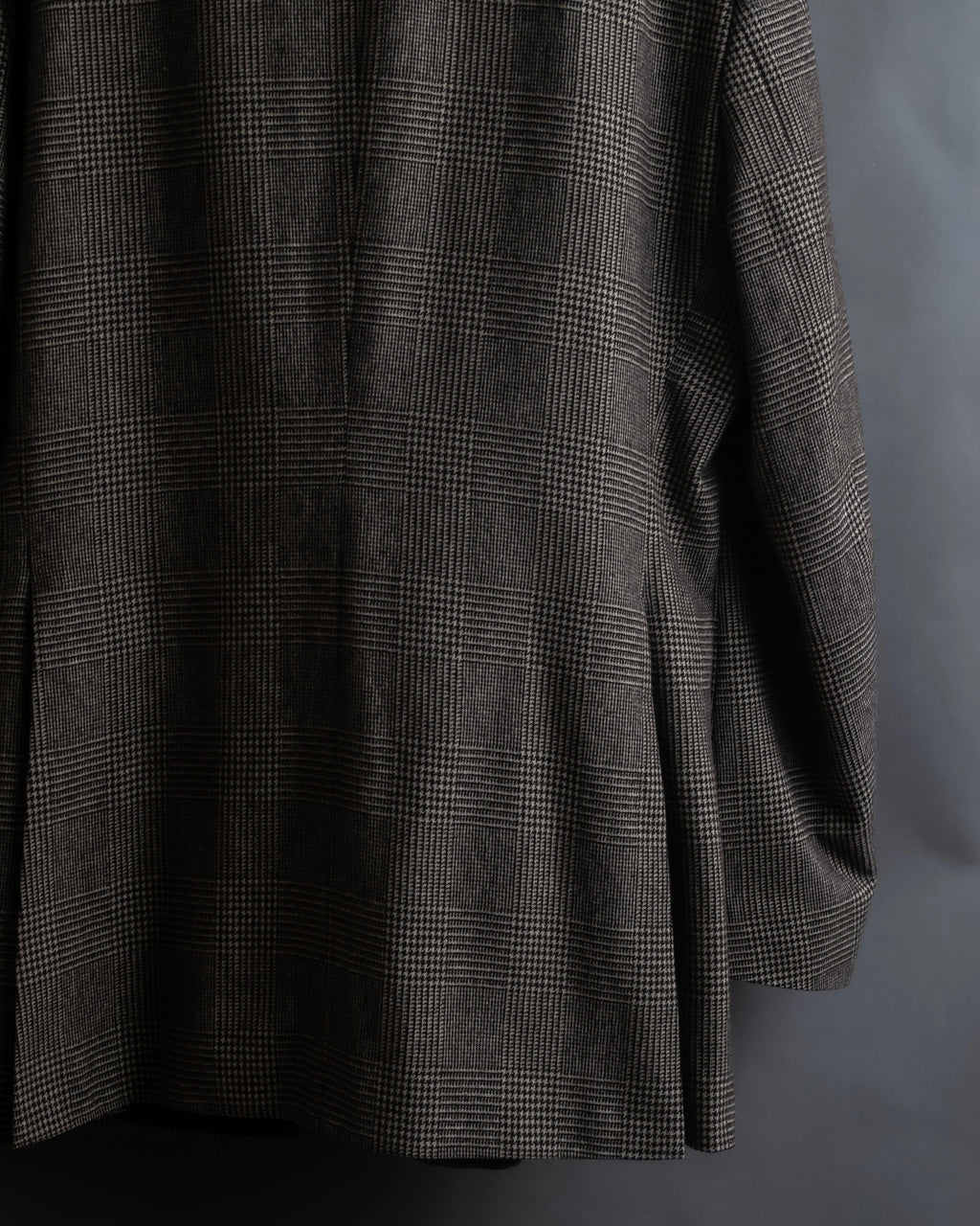 "YVES SAINT LAURENT" Glen plaid oversized wool tailored jacket