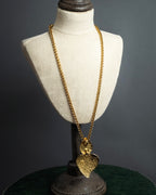 "YVES SAINT LAURENT" Vintage drop motif gold chain necklace