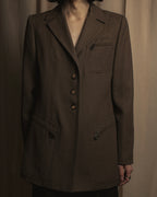 -SPECIAL- "HERMES" 90's Military-inspired zip design tailored jacket