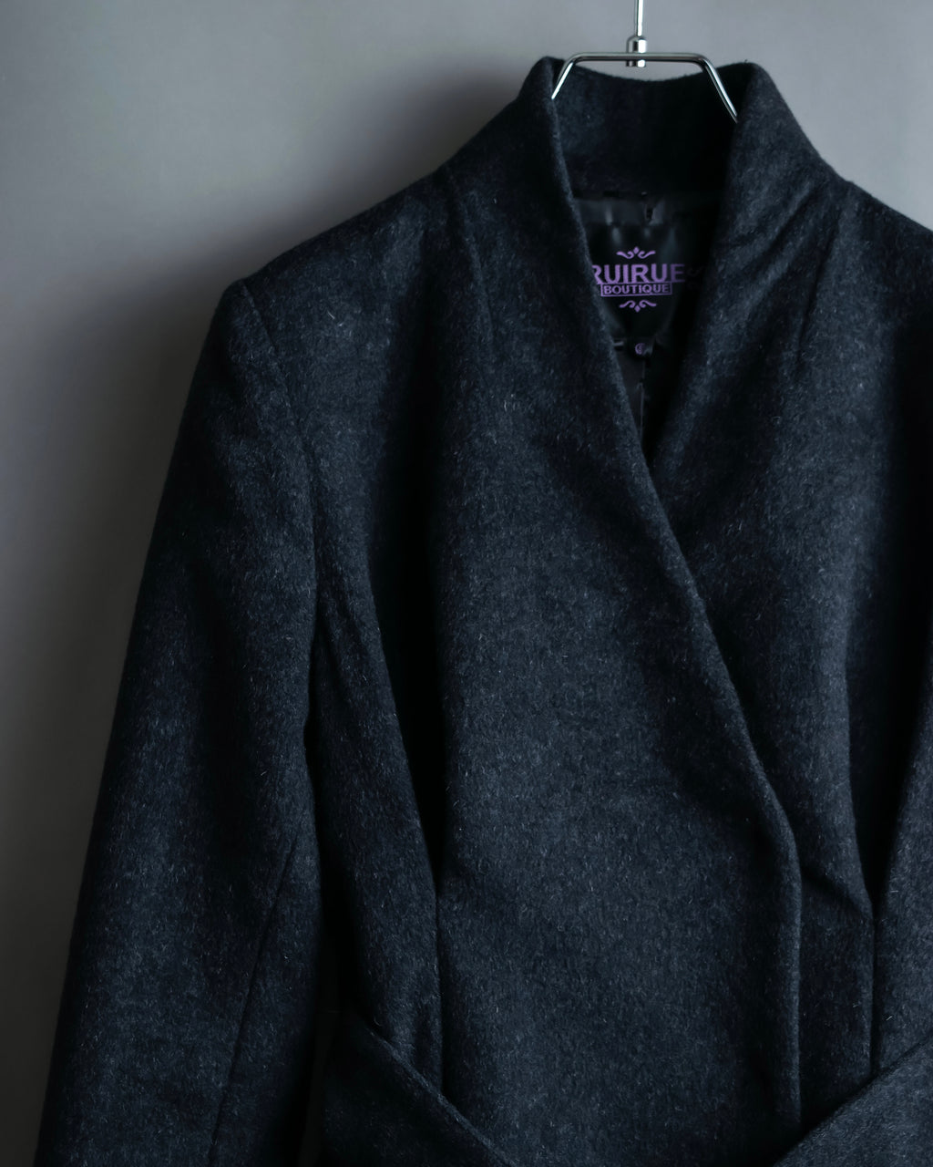 "RUIRUE BOUTIQUE" Shawl collar flare silhouette coat