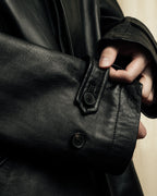 "DURBAN" Double zipper sheepskin leather coat