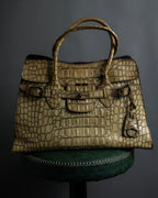 "MIU MIU" Belt strap design embossed leather hand bag