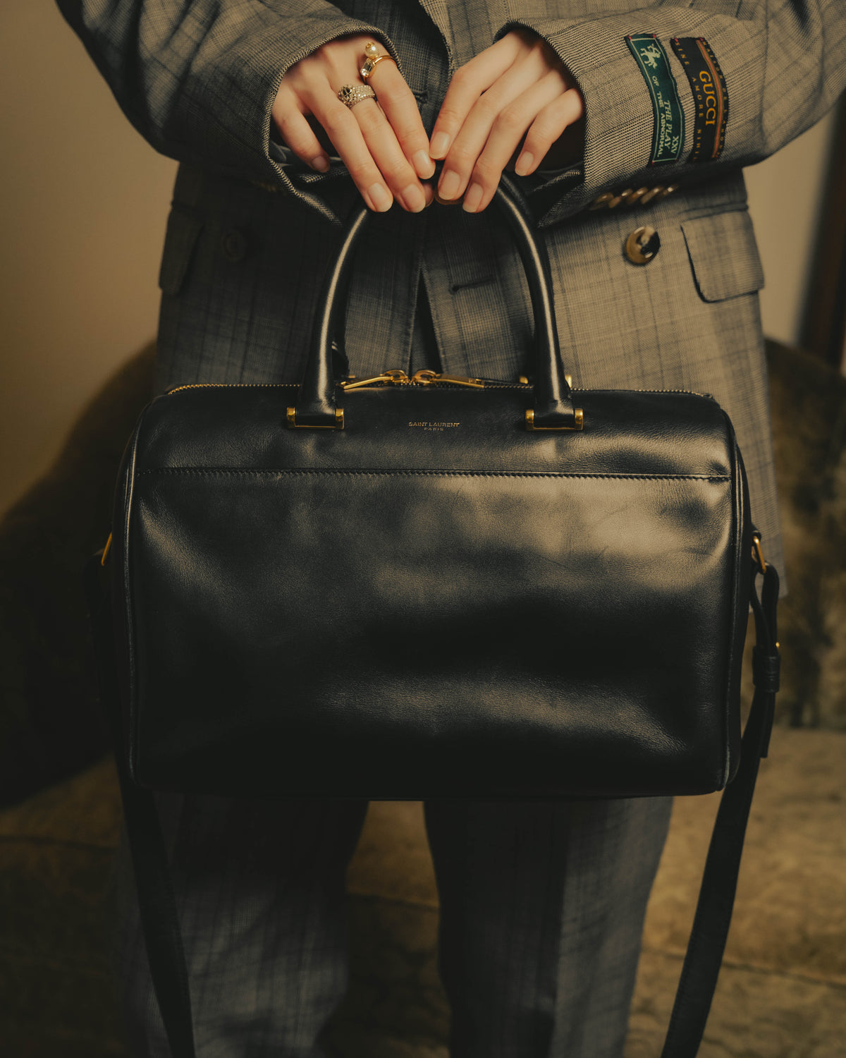 -SPECIAL- “Saint Laurent” 2012-2016 Classic Duffle 12 smooth calfskin bag