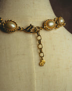 -SPECIAL- “Christian Dior” 70’s-80’s Faux pearl crystal statement necklace