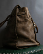 "Mademoiselle Accessories"
 Silver parts design leather one handle bag