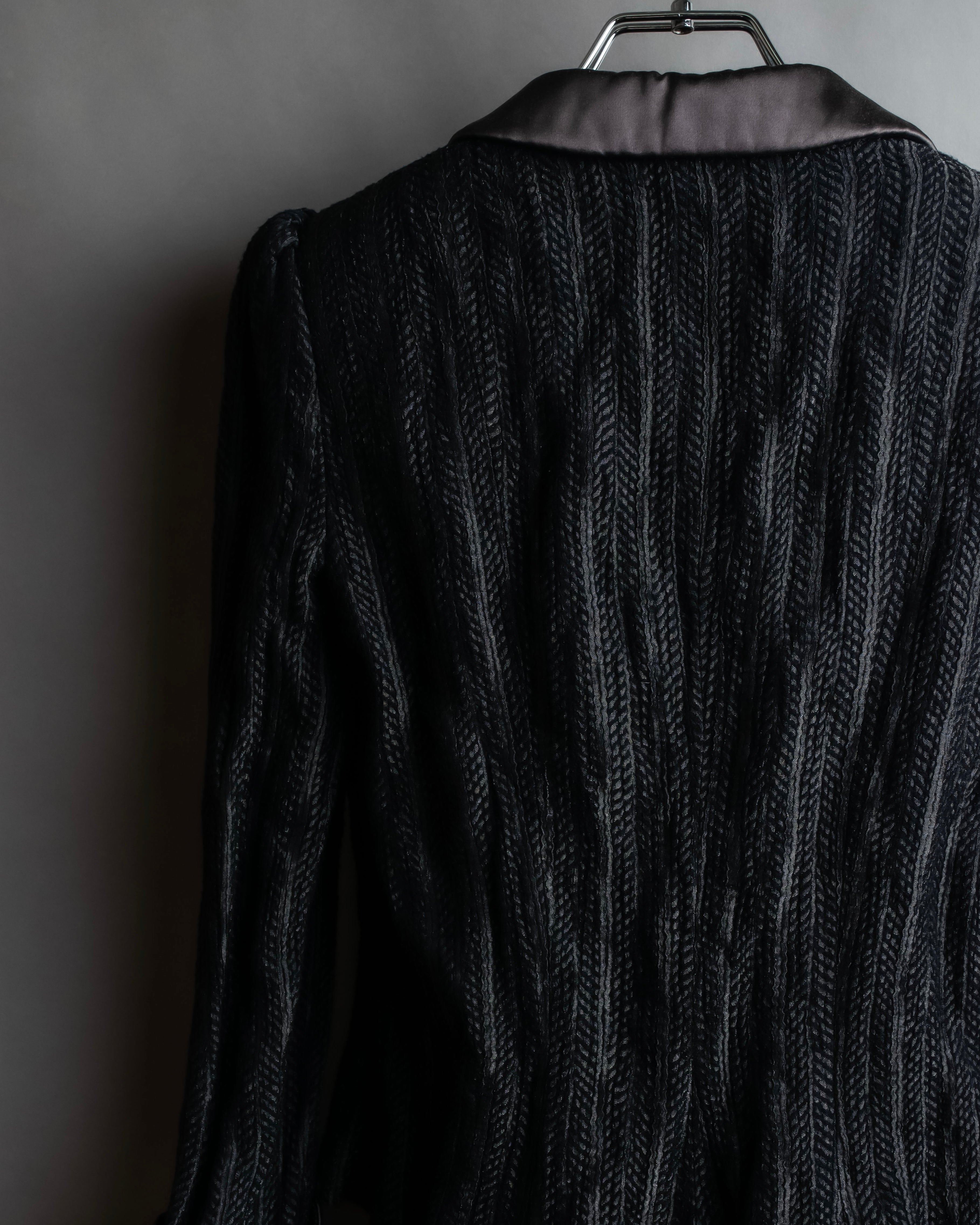 "ARMANI COLLEZIONI" Satin switch design knit tailored jacket