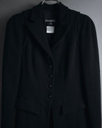 –SPECIAL– "CHANEL" 04SS sculpted princess-line wool crepe coat