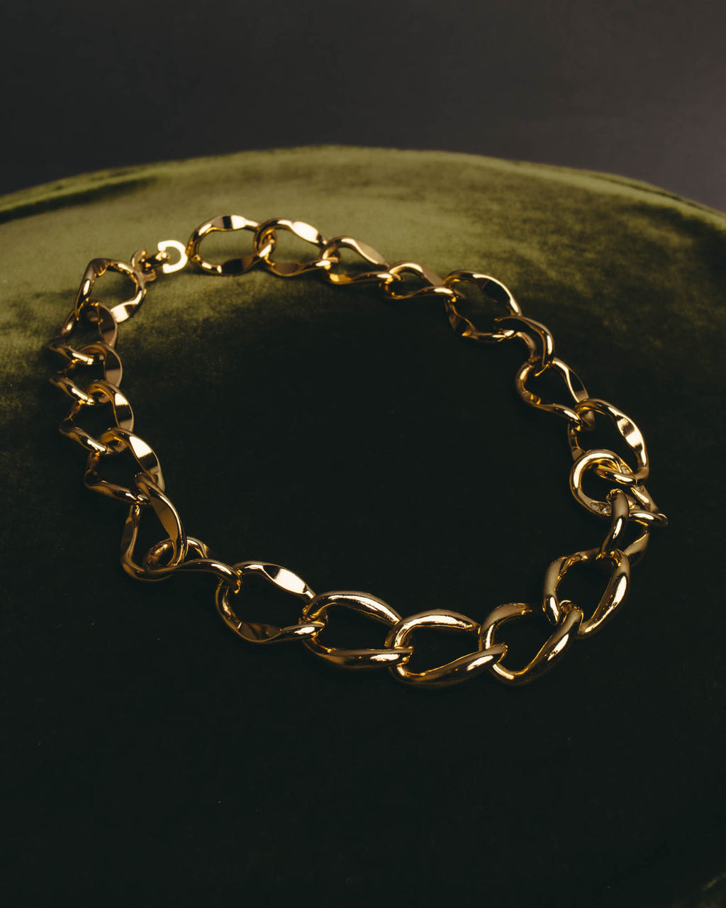 "Dior" Statement gold tone chain necklace