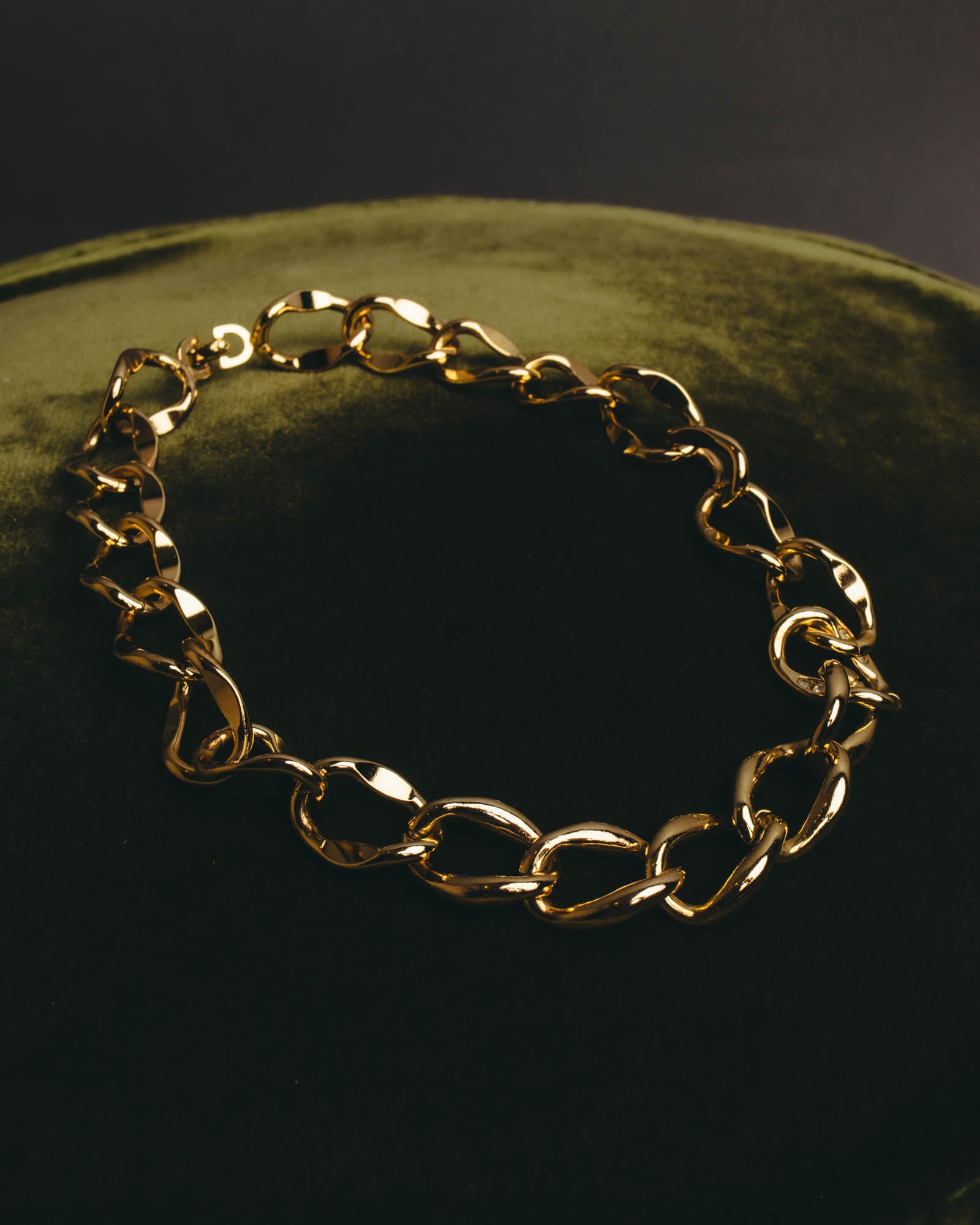 "Dior" Statement gold tone chain necklace