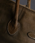 "Mademoiselle Accessories"
 Silver parts design leather one handle bag