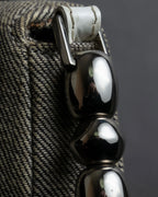 "Christian Dior" Malice Pearl Series greige color canvas shoulder bag