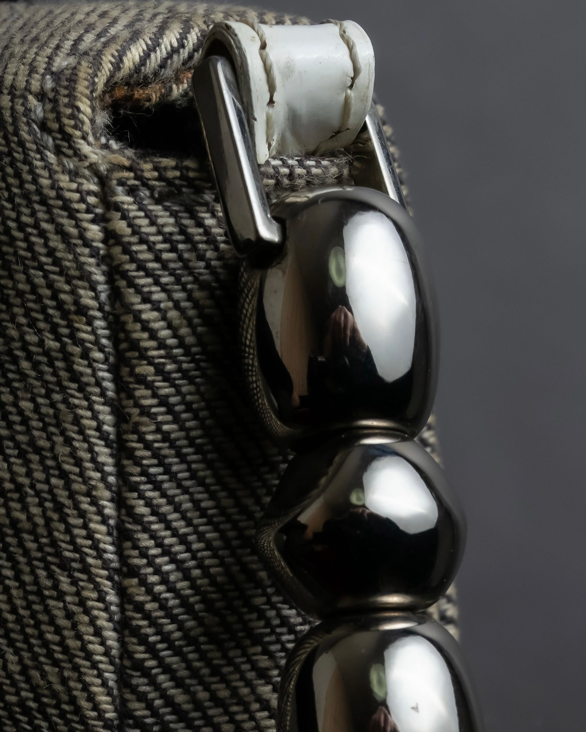 "Christian Dior" Malice Pearl Series greige color canvas shoulder bag