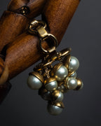 "Christian Dior" Pearl charm top chain link arm ring