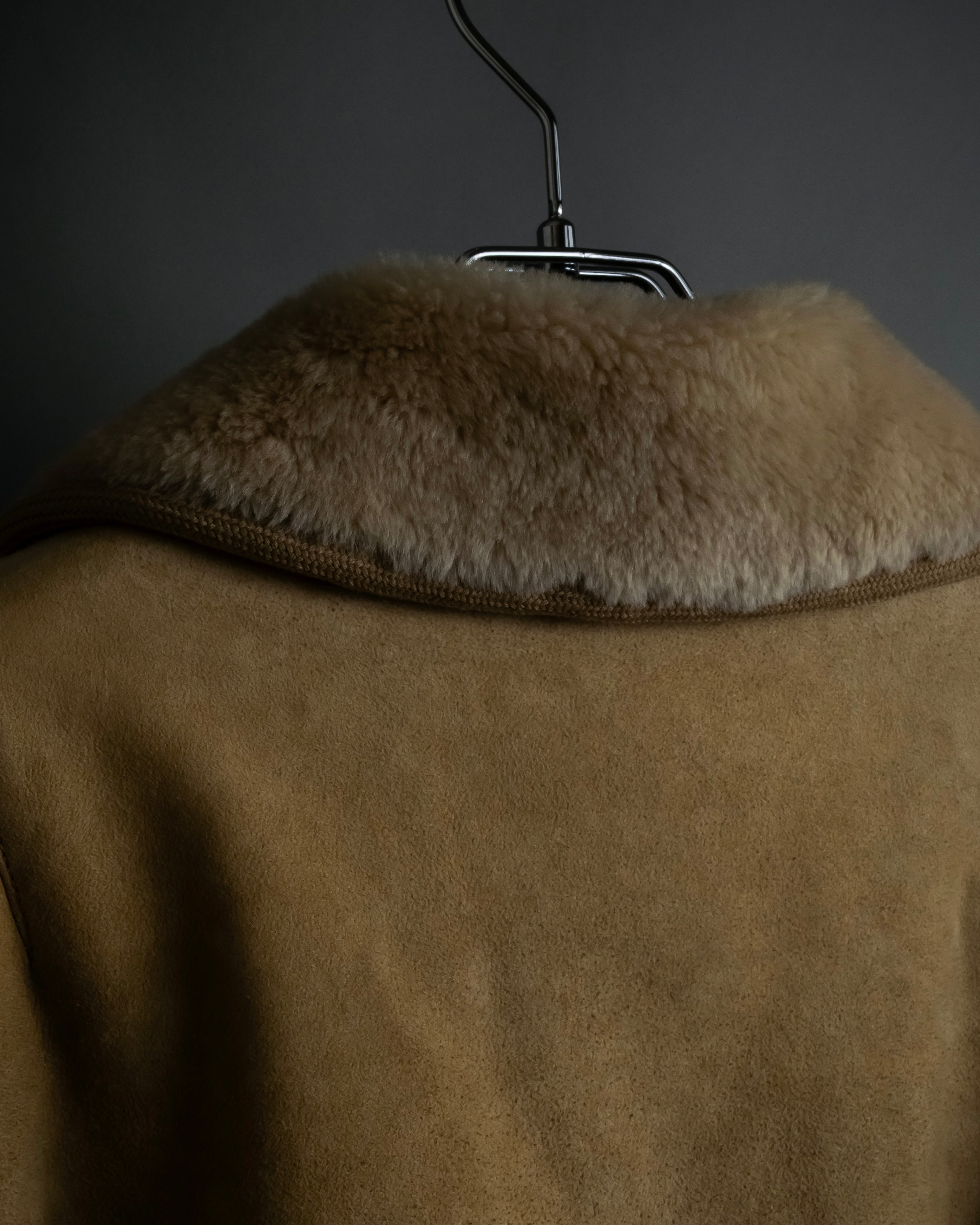 "LOEWE" 90's Panel-switched design mouton shearling coat