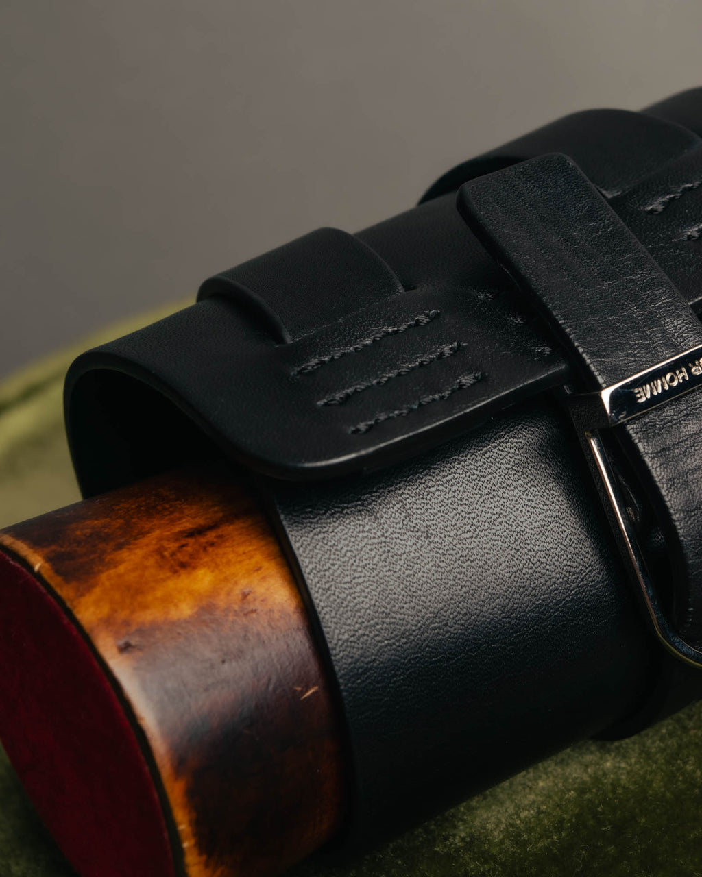 "DIOR HOMME" 00's-10's Black leather wrist cuff