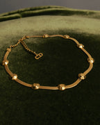 "Christian Dior" 90's-00's Fluted gold tone chain anklet