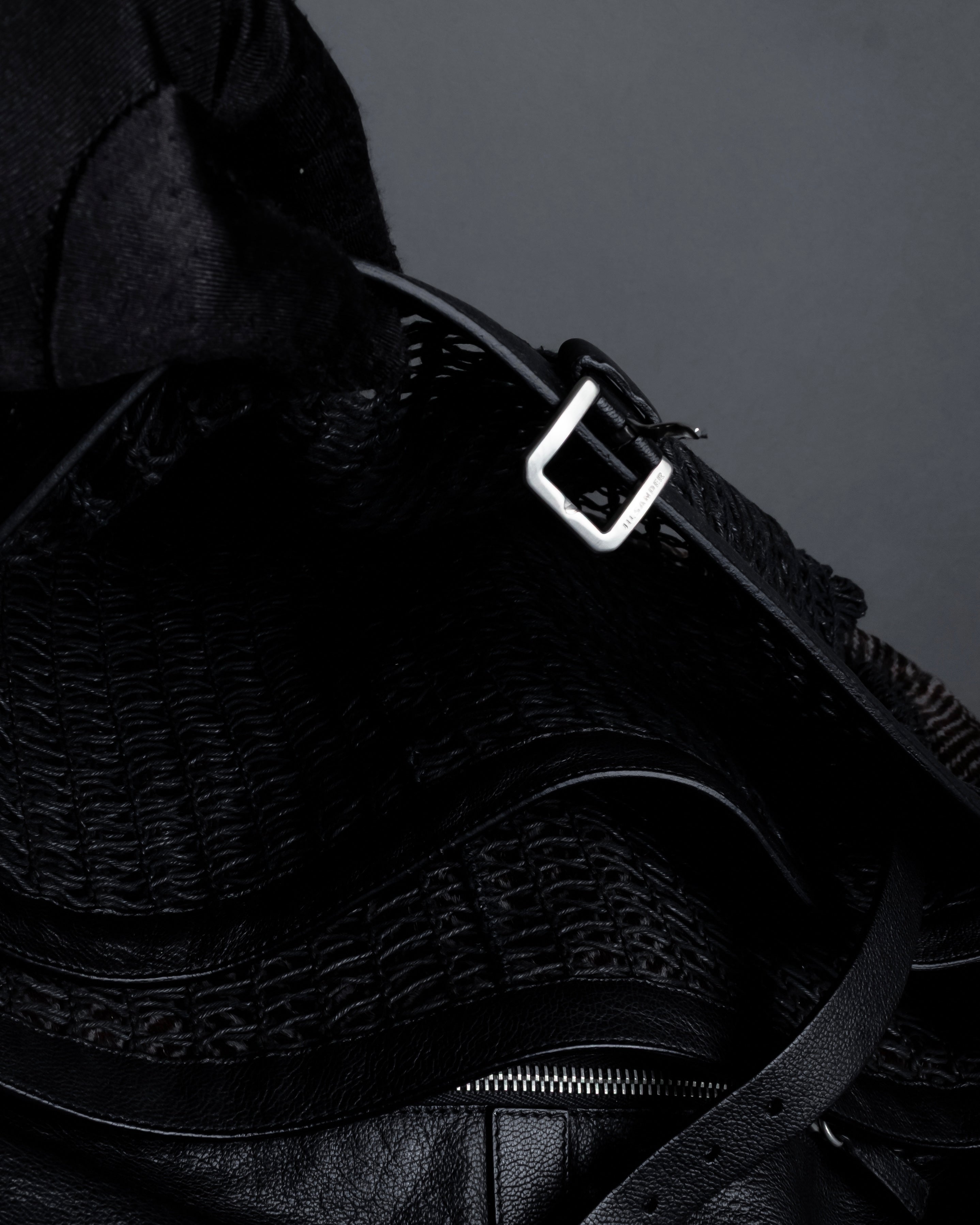 "JIL SANDER" Large flap design Harako leather shoulder bag