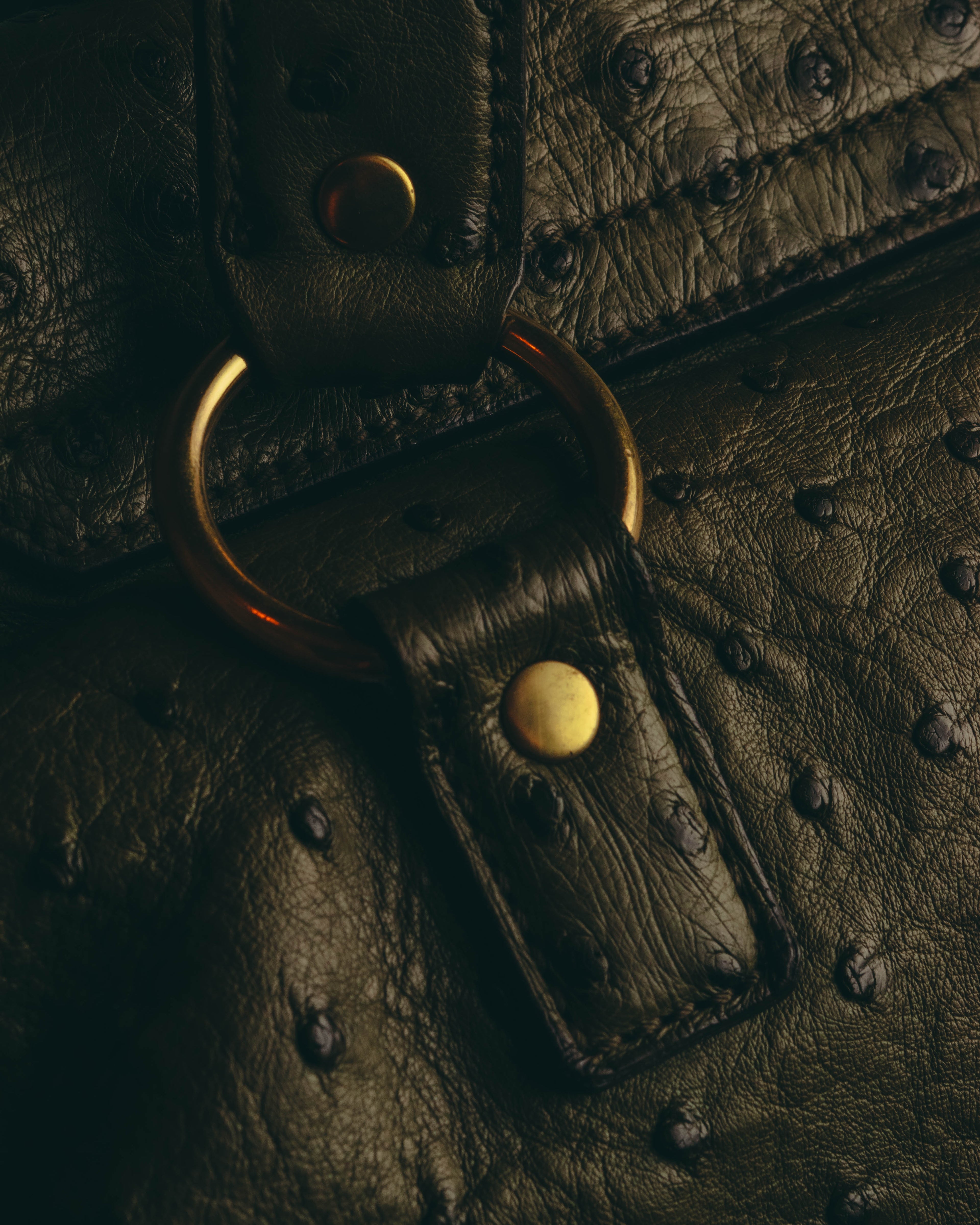 -SPECIAL- “YVES SAINT LAURENT” 00’s-10’s Ostrich leather top handle satchel